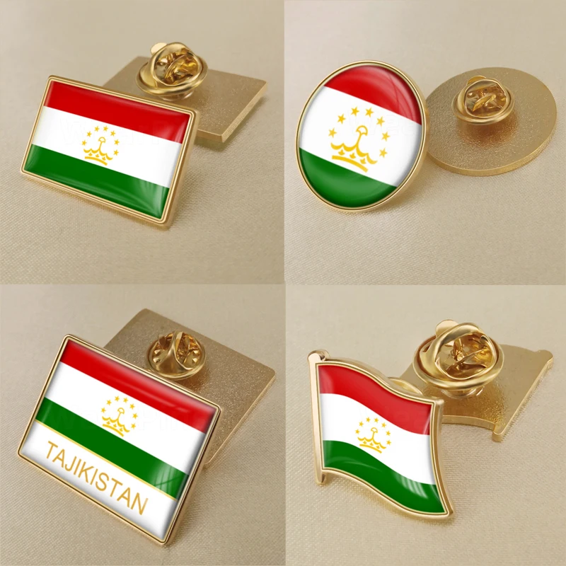 

Coat of Arms of Tajikistan Tajik Map Flag National Emblem Brooch Badges Lapel Pins