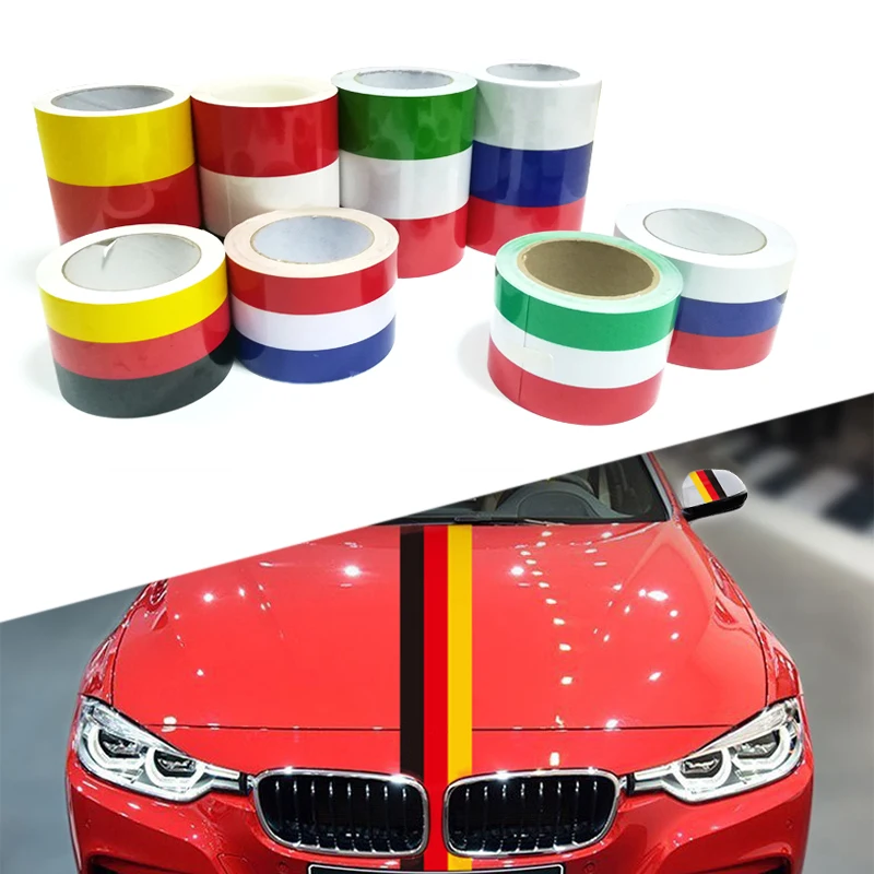 7.5/15*100cm Pvc Diy Russia German France Italy Flag Strip Car Stickers Car  Hood Vinyl Sticker Body Decal Film Auto Accessories - Car Stickers -  AliExpress