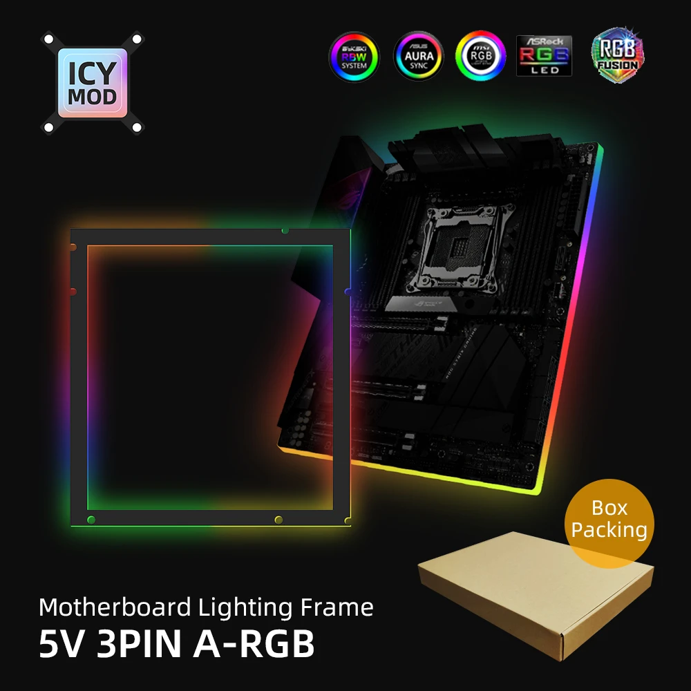 Mainboard A RGB Lighting Frame ATX MATX ITX 5V3Pin Motherboard Backlight  AURA SYNC PC Case LED Strip Rainbow Custom MOD Panel|Fans & Cooling| -  AliExpress