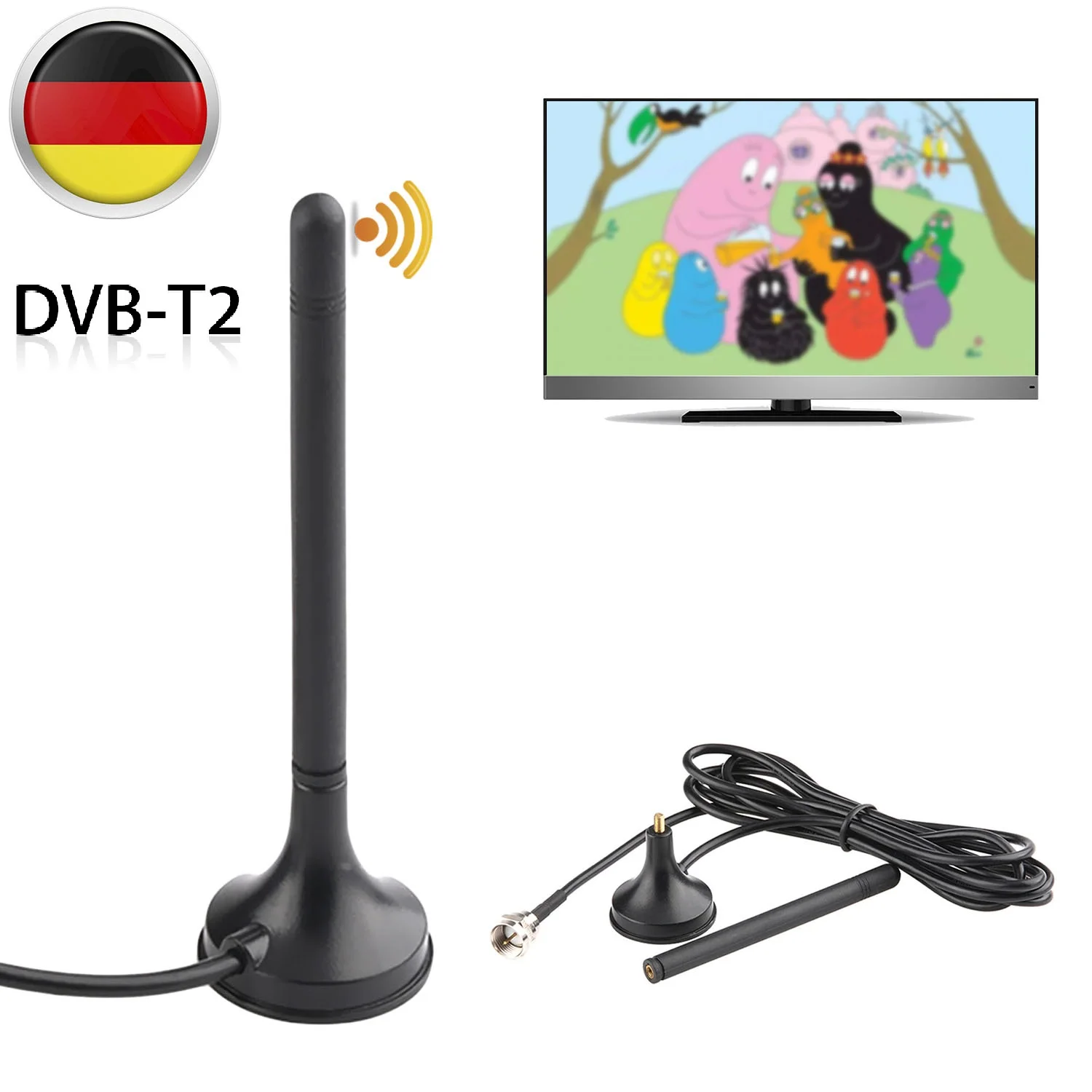 Горячая DVB-T2 ATSC ISDB Магнитная база F Тип антенны для цифрового ТВ HD ТВ Тернер VHF174-230/UHF470-860MHZ