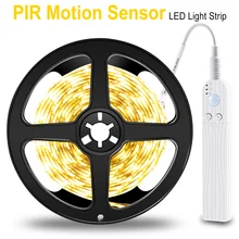 PIR LED tira Sensor de movimiento LED gabinete de cocina cinta de luz LED Flexible tira de luz impermeable dormitorio lámpara de
