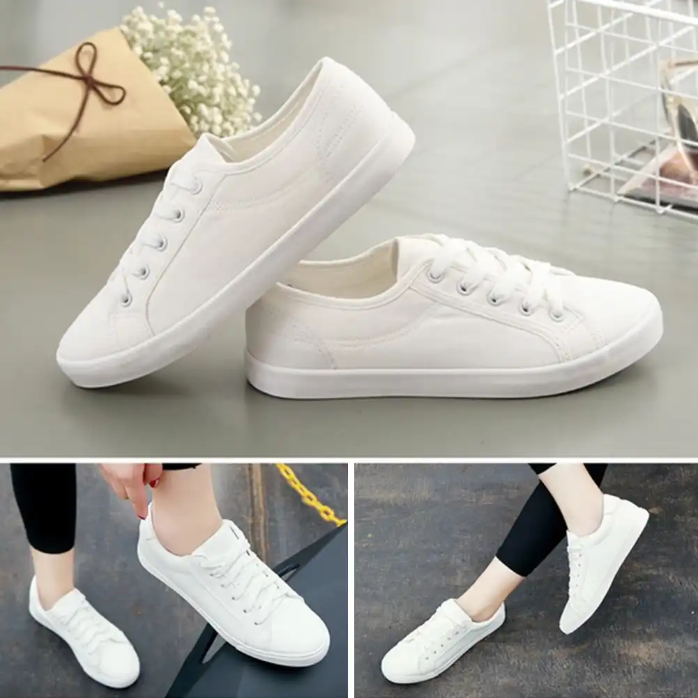 white canvas trainers womens