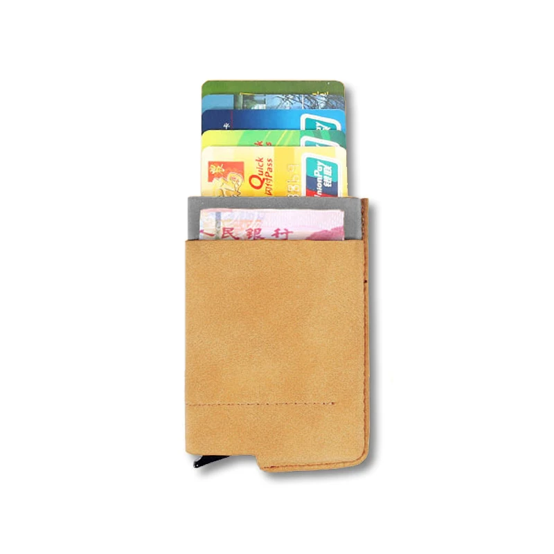 BONAMIE Алюминиевый RFID кошелек с передним задним карманом, чехол для кредитных карт, Мини Тонкий автоматический держатель для карт, унисекс