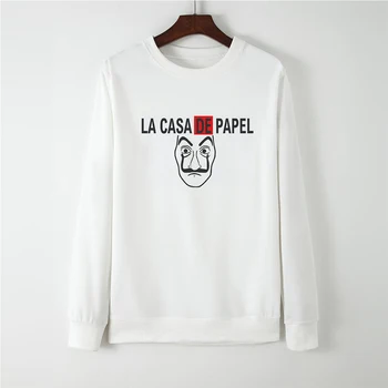 

Loose Sweatshirt Kawaii Round Collar Money Heist Autumn Winter Hoodies La casa de papel Kpop Full Sleeve bluza damska Tops