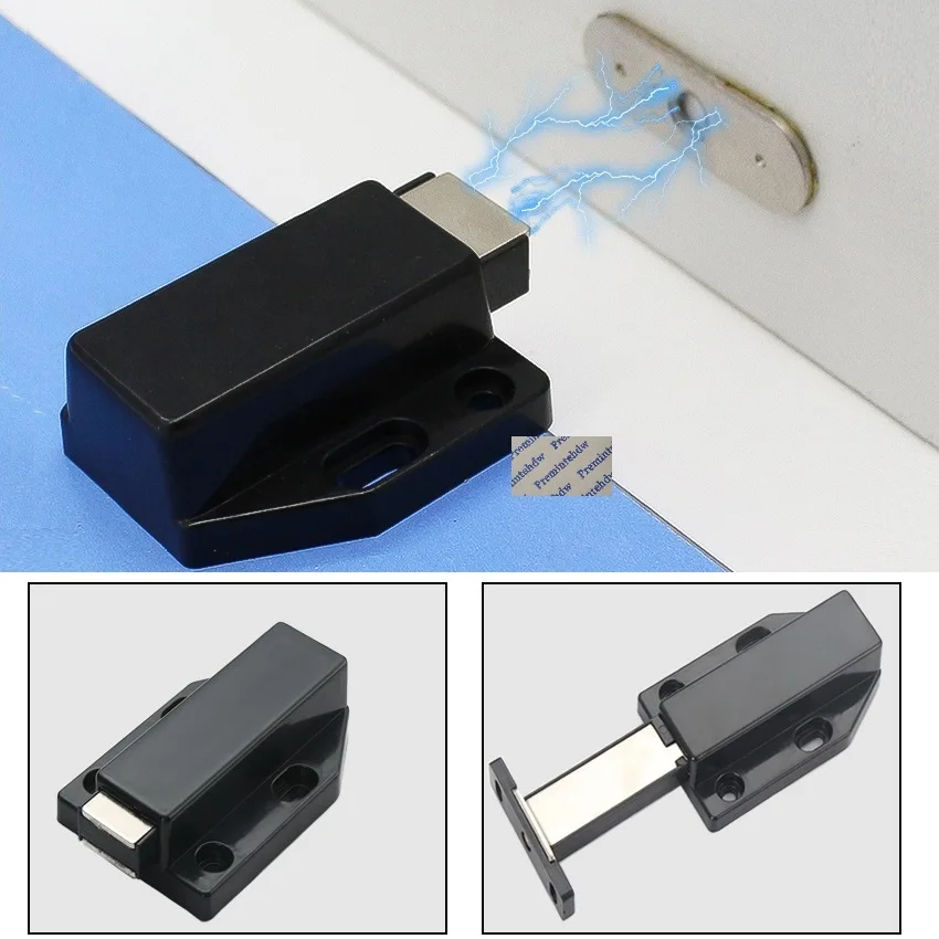 4Pcs Black White Chrome Touch Push to Open Release Magnetic Latch Catch Single Dual Magnet Tip Plastic Zinc Alloy Cover