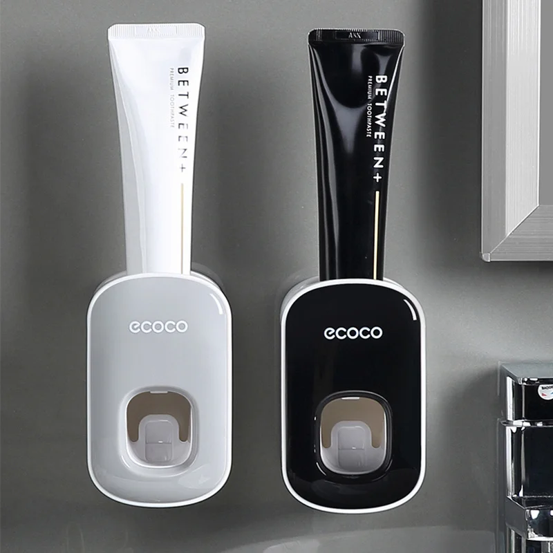 kit per bagno grigio, nero Snagarog dispenser di dentifricio a mani libere per dentifricio 2 pezzi dispenser automatico per dentifricio a parete 