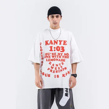 

Men Oversize Streetwear Tshirt Short Sleeve Loose T-shirt Male Women High Street Hip Hop Letter Print Tees Shirts
