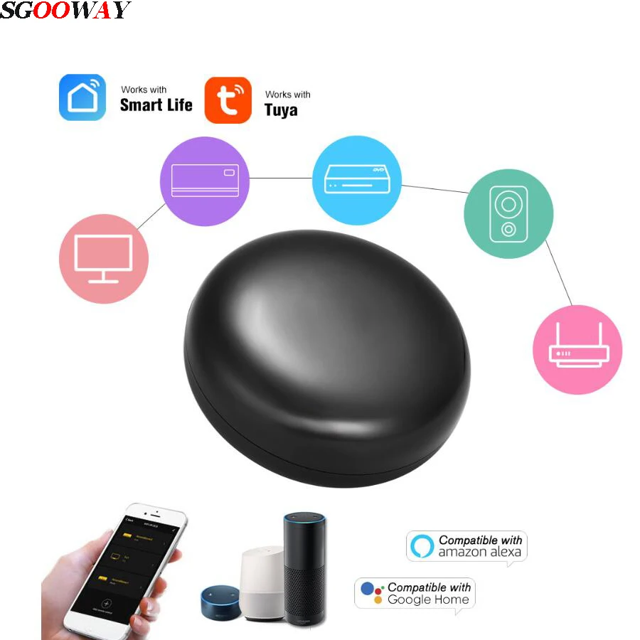 Умный ИК-пульт дистанционного управления Tuya WiFi совместим с Alexa Google Assistant Smart Life для