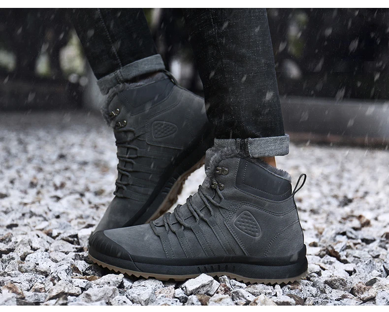 UEXIA-25 градусов Цельсия; теплые ботинки; уличная замшевая кожа; Повседневная зимняя обувь с мехом; Мужская обувь; кроссовки; обувь