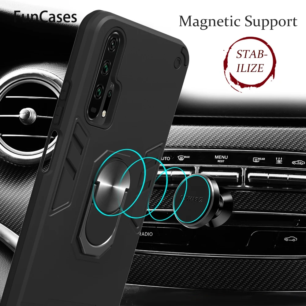Magnetic Shockproof Hard PC Pelindung untuk Hoesje Huawei Honor 20 Setengah Dibungkus Kasus S Csse Huawei Tritone Kehormatan 20S Nova 5T