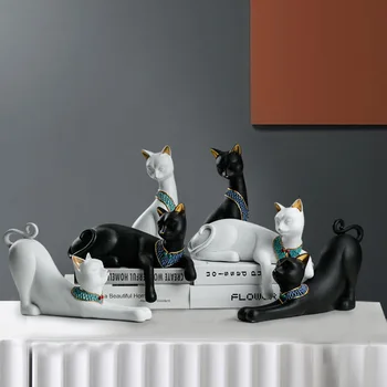 

Egyptian Cat Miniature Figurines Garden Decoration Cat Statue Goddess Feng Shui Pendulum Home Decor Ornament Accessories