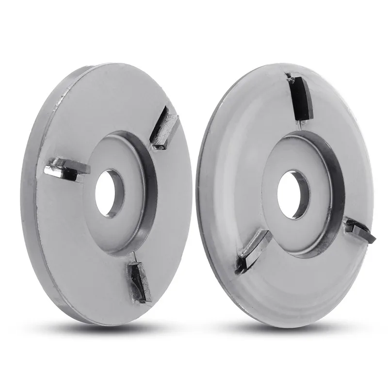 

H16 16mm Bore 3 Teeth 90mm Diameter Silver Power Wood Carving Disc Angle Grinder Milling Attachment Woodworking Turbo Plane
