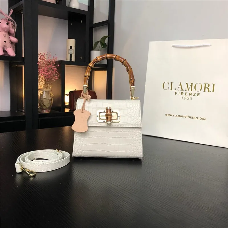 

2019 New Style Fashion Crocodile Pattern Lock zhu jie bao Lizard Handmade Cowhide Shoulder Bag/ Hand Bag Oblique WOMEN'S Bag Fas