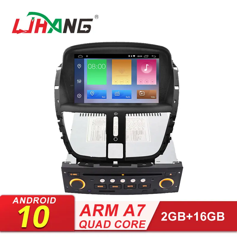 LJHANG автомобильный dvd-плеер Android 10 для peugeot 207 2007- wifi Мультимедиа gps навигация 1 Din автомобильное радио Видео Стерео RDS Аудио