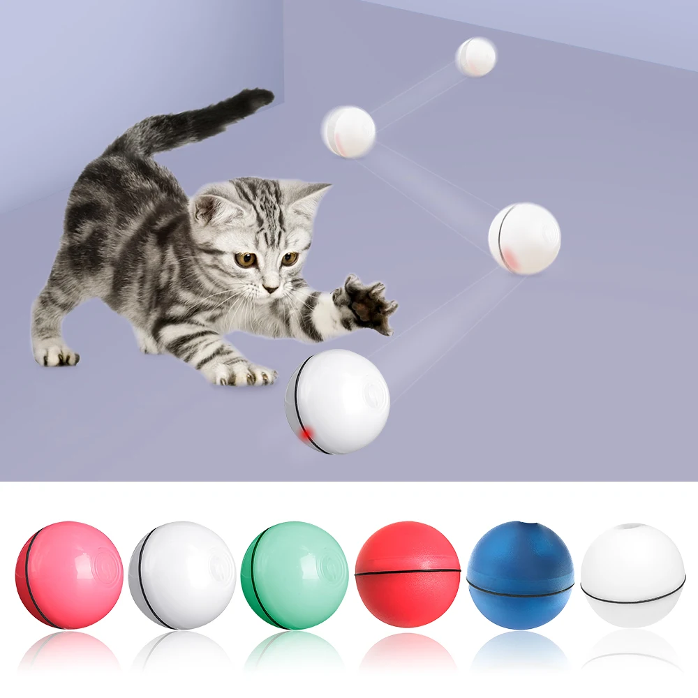 Прыгающий шар USB электрические игрушки для домашних животных волшебный роликовый шар для кошки светодиодный вращающийся флэш-шар Автоматическая вращающаяся игрушка для кошек собак детей