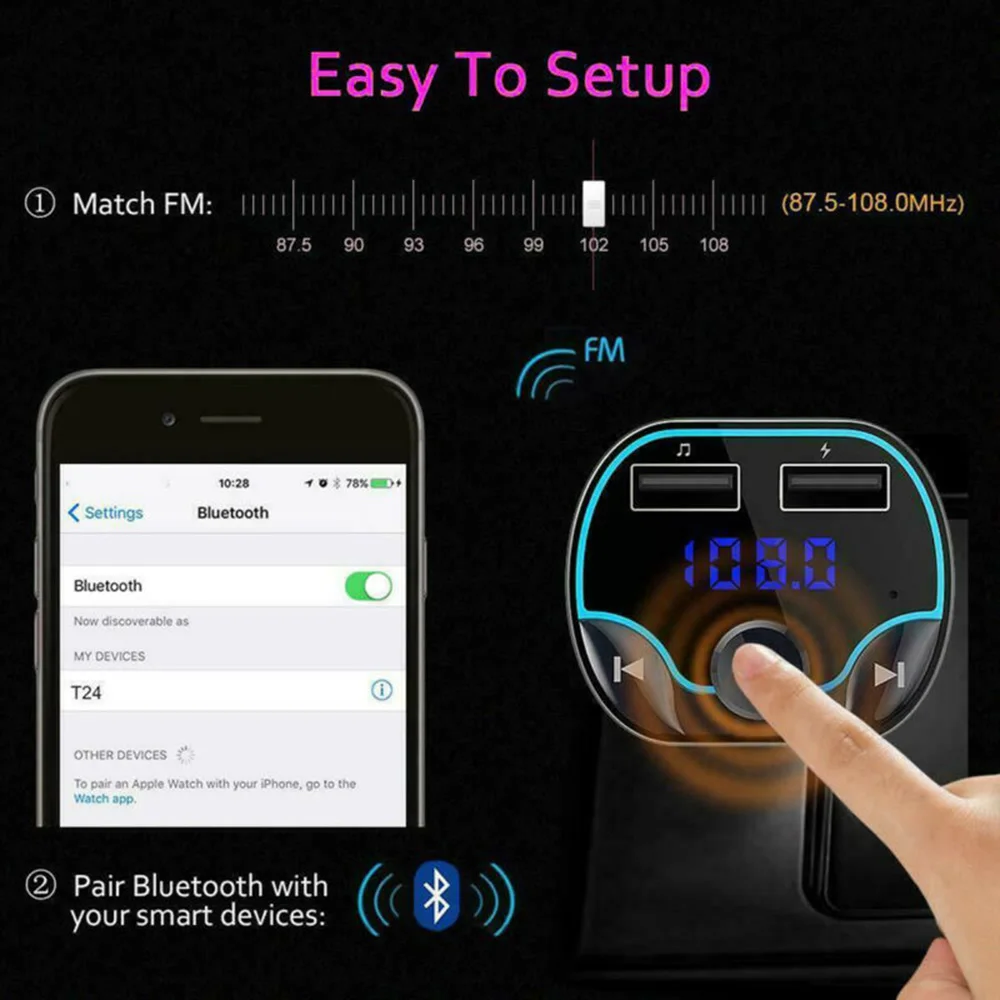 Авто Bluetooth FM передатчик Hands Free MP3 плеер адаптер USB зарядное устройство Колыбель радио электронные аксессуары стерео