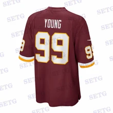 Redskins Game Jerseys Young 99# Gibson 24# Green Allen Davis Taylor Sweat Custom Stitch American Football Mens Women