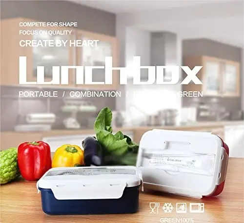 Портативный Ланч-бокс Bento набор пищевых контейнеров термо-бокс с ложкой и