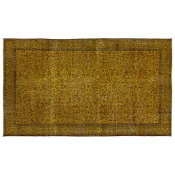 

Handmade Yellow Vintage Overdyed Turkish Area Rug 167x290 Cm-5'6''X9'6''
