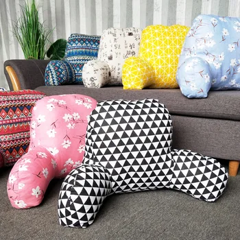 

Cotton And Linen Style Waistrest With Armrest Pillow Sofa Backrest Office Chair Back Cushion Cotton Home Sofa Back Cushion