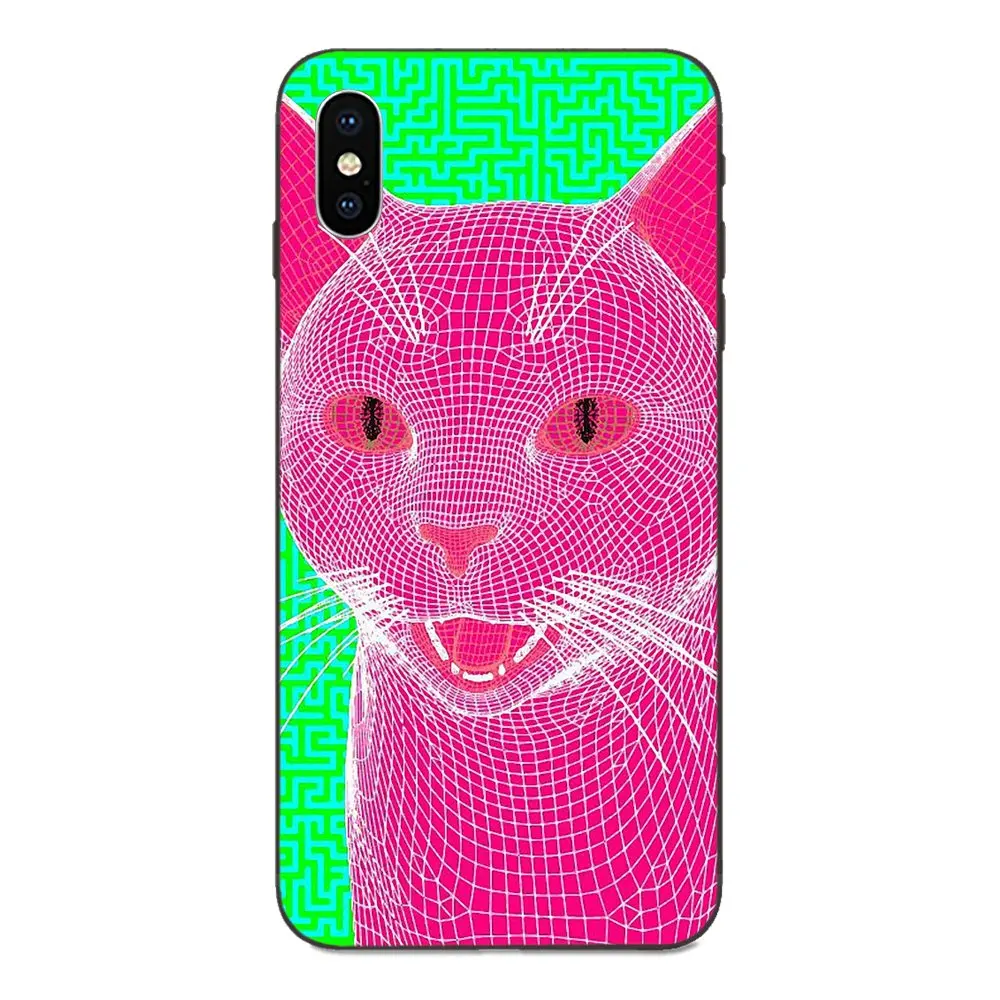 Розовый кот для Apple iPhone 4 4s 5 5S SE 6 6S 7 8 Plus X XS Max XR мягкий чехол с