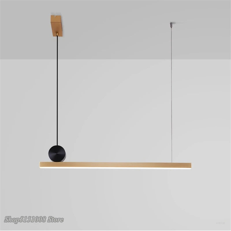 Nordic Post Modern Pendant Lights Geometric Long Copper LED Hanglamp Living Room Restaurant Dining Kitchen Hanging Lamps | Освещение