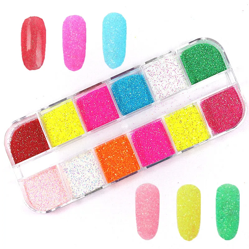 

1bucket of colorful magic mirror neon mermaid nail powder sequins chameleon candy sparkling pieces nail art decoration christmas