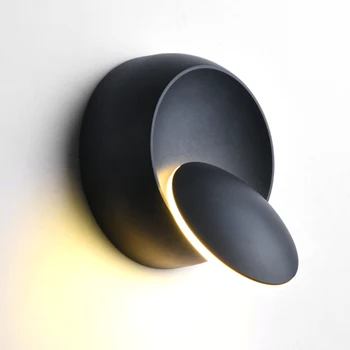 

1pcs Nordic Minimalist Bedroom Bedside Wall Lamp LED Warm Light Source Creative Guest Restaurant Aisle Round Rotatable Wall Lamp