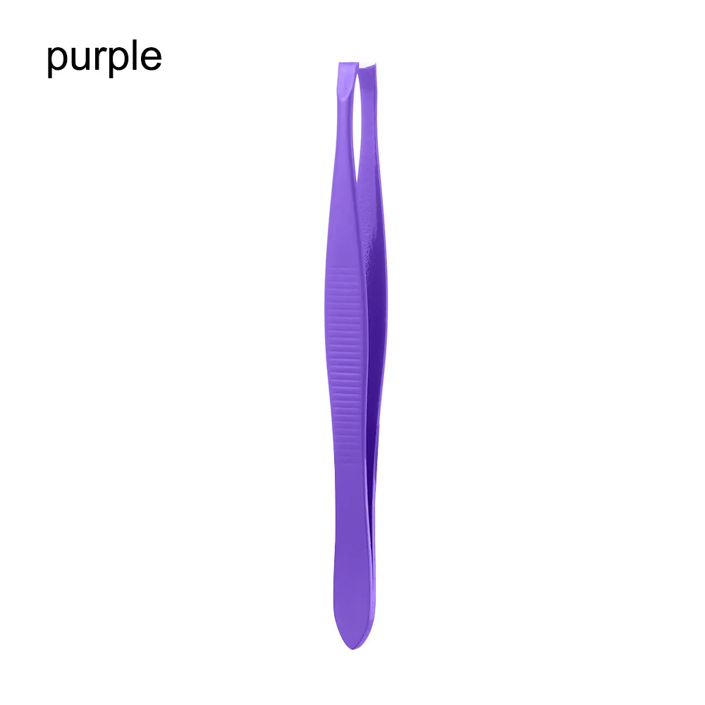 Purple 01 1 шт. пинцет для бровей, несколько цветов, наклонная головка, триммер для бровей, нержавеющая сталь, профессиональная эпиляция бровей, инструмент для красоты и макияжа - Цвет: Purple 01