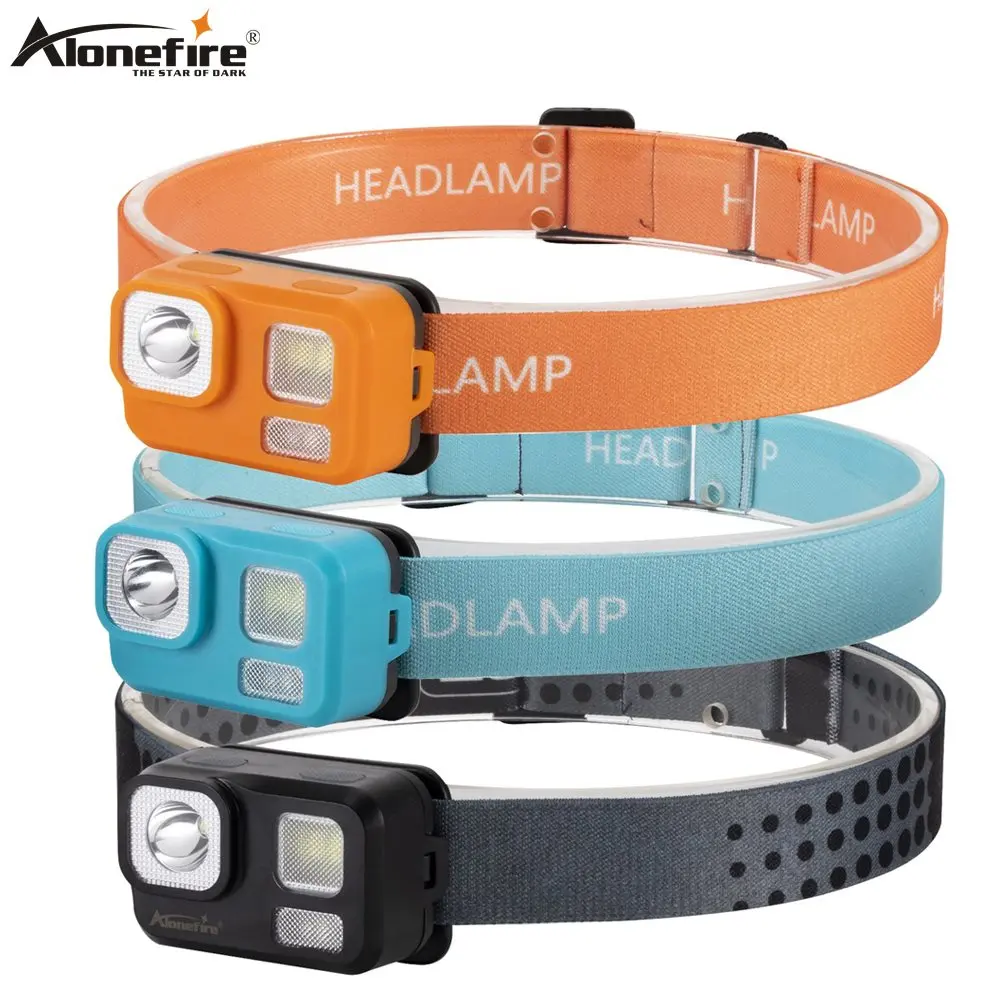 Alonefire HP46 Mini Head Lamp Waterproof Flashlight Headlight Headlamp Torch Lanterna with Headband