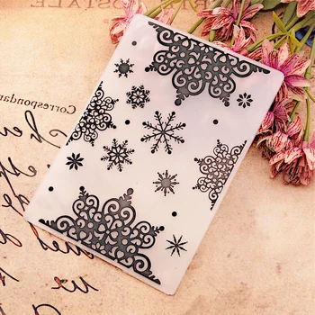 

Snow bud silk paper Embossing folders Plastic Scrapbooking DIY Template Fondant Cake Photo Album Card Making Christmas gift