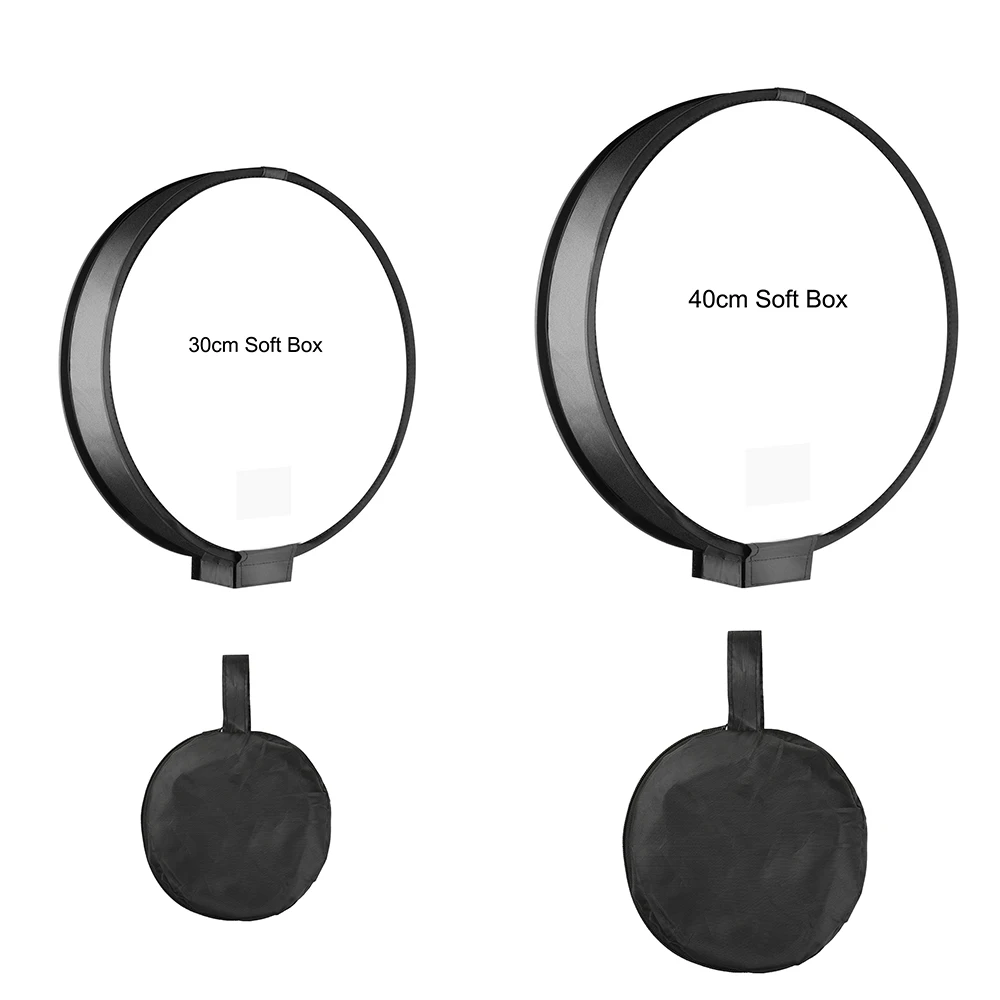

12" 30cm/15" 40cm Foldable Mini Round Soft Box Studio Shooting Flash Diffuser SoftBox for NikonCanon YongnuoSony Speedlight