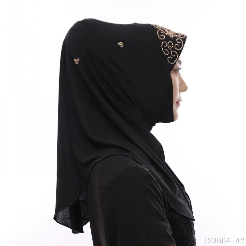 Малайзийский мусульманский ручной работы бисерный головной платок индонезийский удобный покрывающий хиджаб шарф женский