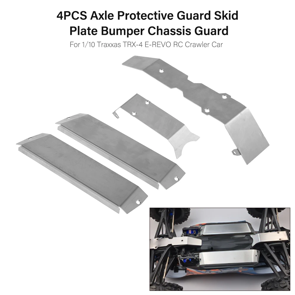 

4PCS Axle Protective Guard Skid Plate Bumper Chassis Guard for 1/10 Traxxas TRX-4 E-REVO RC Crawler Car Parts Accessories