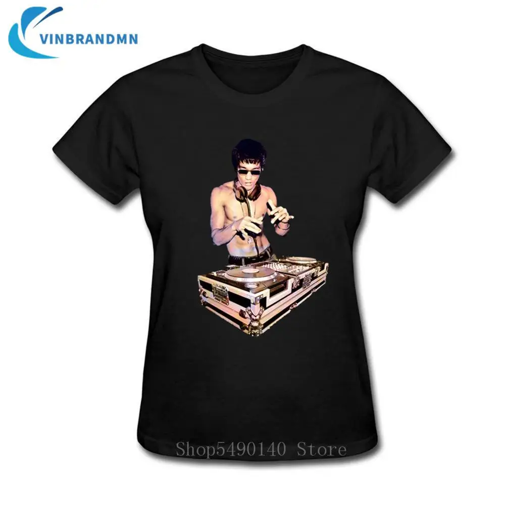 Забавные Brucee ли DJ футболка фильм вентилятор кунг фу King Dragon Легенда Lee Футболка Camisa