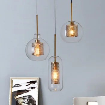 

Thrisdar Industrial Vintage Pendant Light E27 Iron Glass Ball Pendant Lamp Restaurant Dining Room Hotel Bedroom Hanging Light