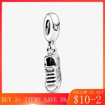 

2020 Spring New 925 Sterling Silver Beads Sneaker Shoe Dangle Charms fit Original 3mm Bracelets Women DIY Jewelry 2007