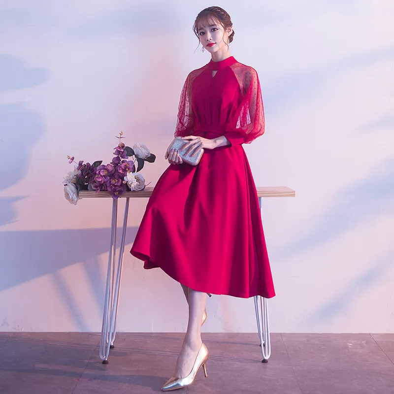 

2020 Prom Dresses Long Toast Bride Engagement In Autumn And Winter 2020 Women's Back Door Tuxedo Usually Wear