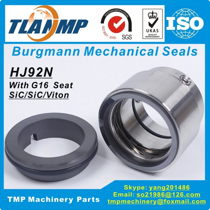 HJ92N-35 HJ92N/35-G16 Burgmann TLANMP механические уплотнения (размер вала: 35 мм) Материал: TC/V CA/SIC/V