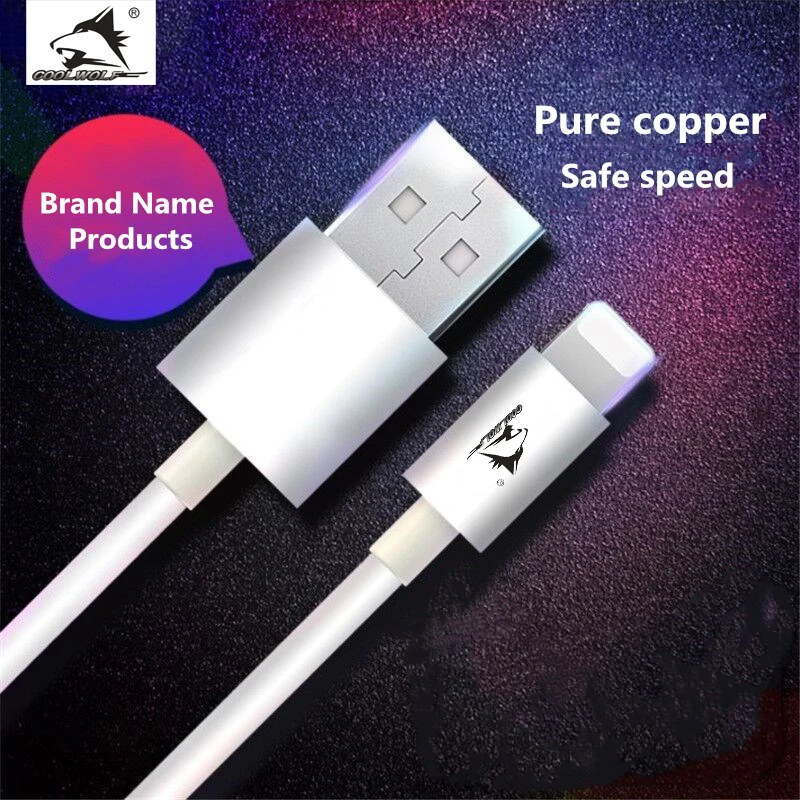 Coolwolf usb para iphone 7/8/9/10/11/12 cabo de dados 2.4a cabo de carregamento rápido cabo de dados usb sincronização de dados cabo de dados do telefone