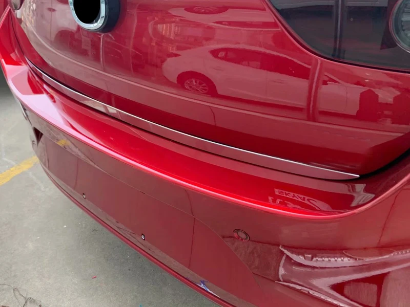 Для Mazda 3 Sedan, автомобильный Стайлинг, нержавеющая сталь, задний багажник, дверь багажника, декоративная полоса, накладка, авто аксессуары