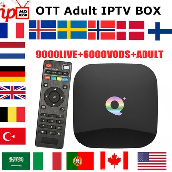 

Q Plus Smart IPTV Box Wireless Android 9.0 1 Year Spain Poland USA France Netherlands Italy UK adult IPTV Subscription TV Box