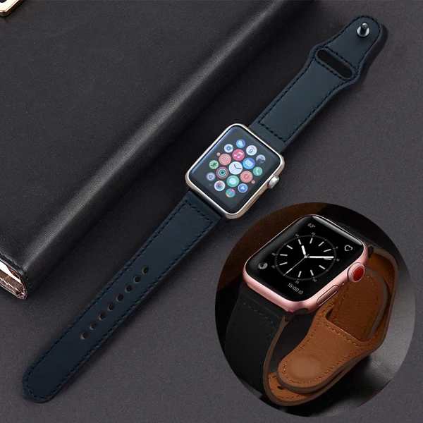 Ремешок для часов ремешок из натуральной кожи apple watch 5 4 42 38 мм iwatch 44 40 3/2/1|Ремешки