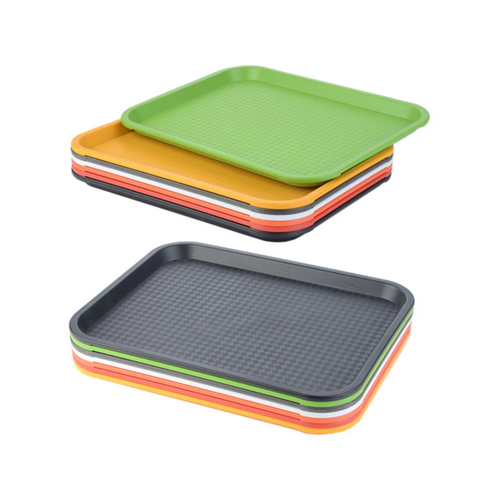 Bandeja de plástico rectangular para comida de plástico para comida rápida, de hotel, 40x30cm|Bandejas de almacenamiento| - AliExpress