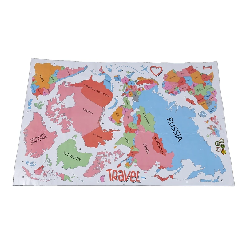 Новая карта мира съемные наклейки на стену Искусство Письмо Наклейка Фреска