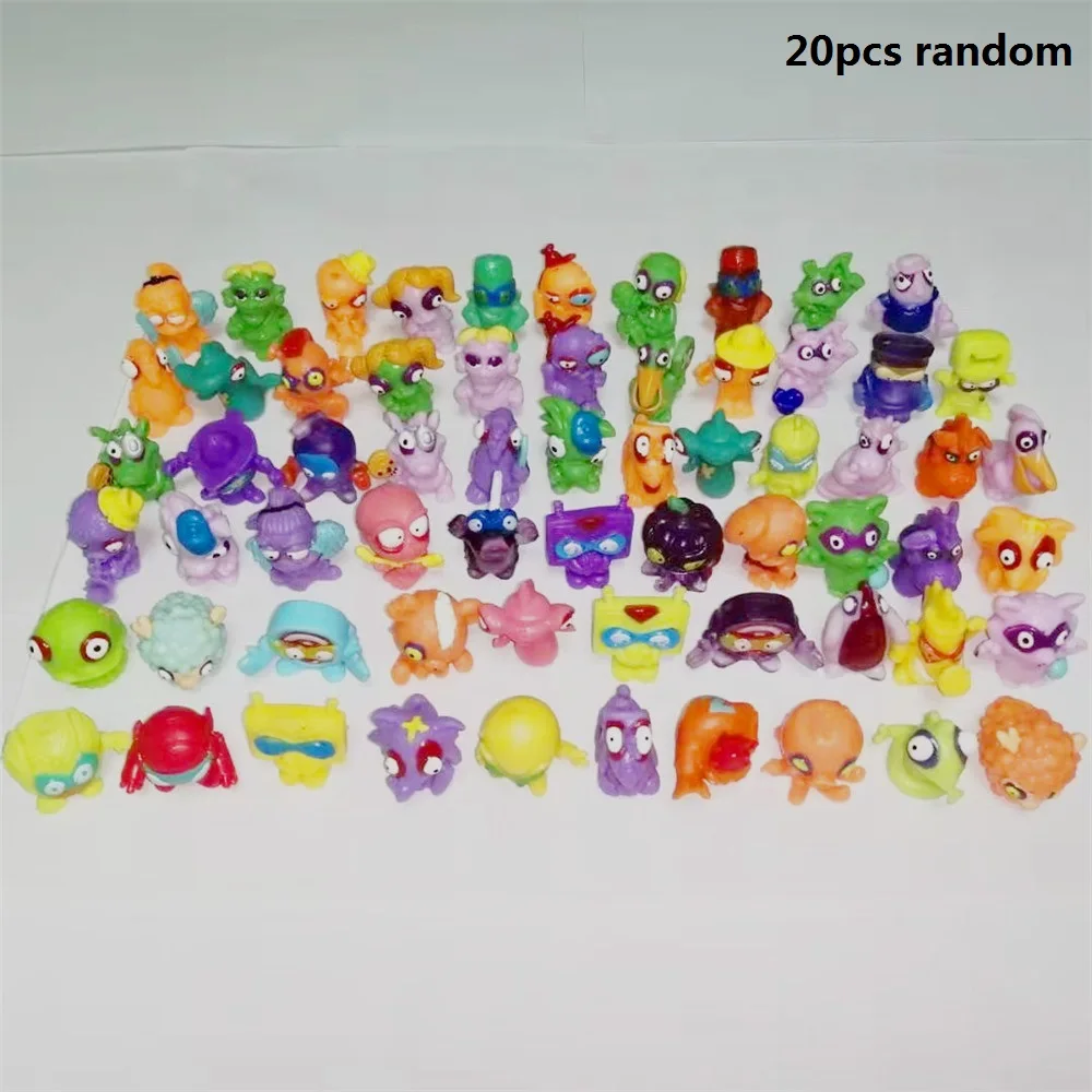20pcs random 10-20 шт./лот Superzings Zomlings фигурки Куклы 3 см Super Zings коллекция мусора игрушки модель для детей Рождественский подарок - Цвет: 20pcs random