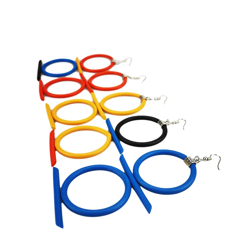 UKEBAY New Multicolor Big Earrings For Women Ethnic Drop Earrings Designer Handmade Jewelry Rubber Jewelry 5 Colors Earring Gift