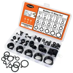 200 pces 15 tamanhos de borracha o anel sortido conjunto, nitrilo silicone borracha arruela junta vedação à prova dnágua anel anel nbr reparação kit