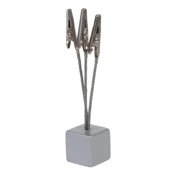

3 clips base wire memo holder paper Note clip - Silver Grey