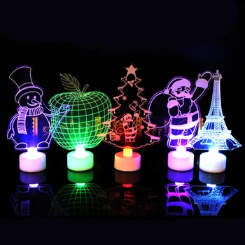 

Santa Claus led night light Colorful flash acrylic light 3d stereo night light toy gift